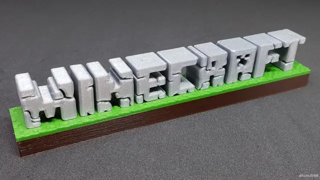 Minecraft 3D logo ⛏ (no glue needed) — modelo 3D