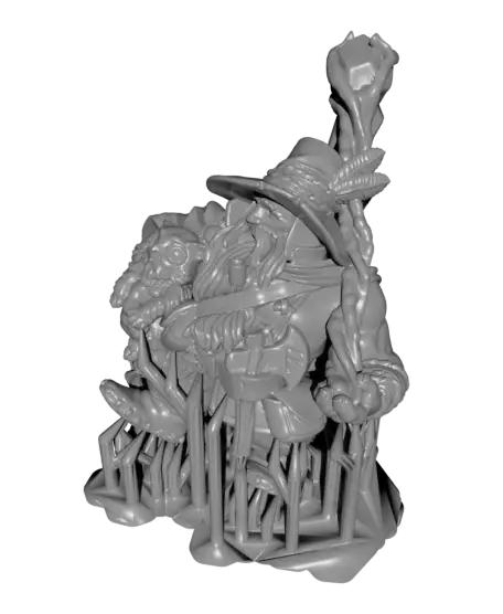 Dwarf Male Druid - With Free Dragon - 5e DnD Inspired for RPG and Wargamers — modelo 3D