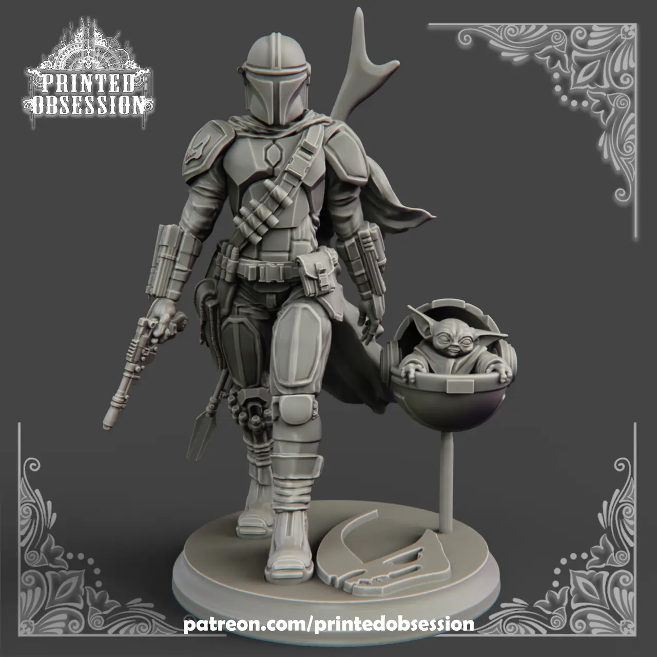 The Mandalorian - Star Wars Fanart - 30cm — modelo 3D