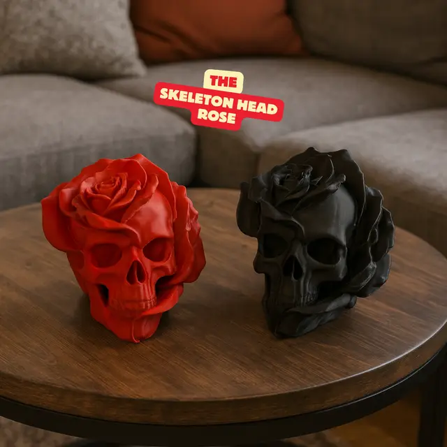 THE SKELETON HEAD ROSE / FORBIDDEN ROSE / GOTHIC — modelo 3D