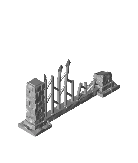 Fantasy Wargame Terrain - Graveyard Fences — modelo 3D