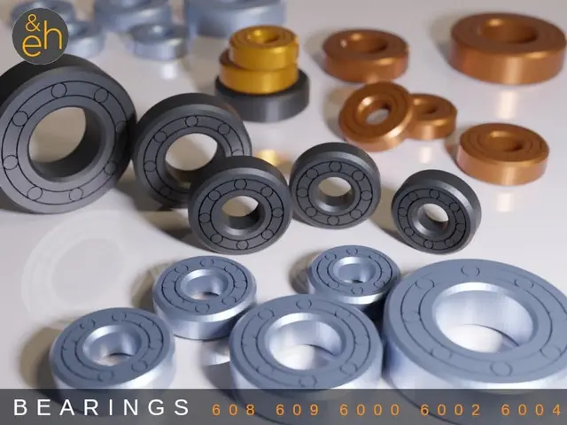 Bearings - Print-in-Place 5 Sizes: 608, 609, 6000, 6002, 6004 — modelo 3D