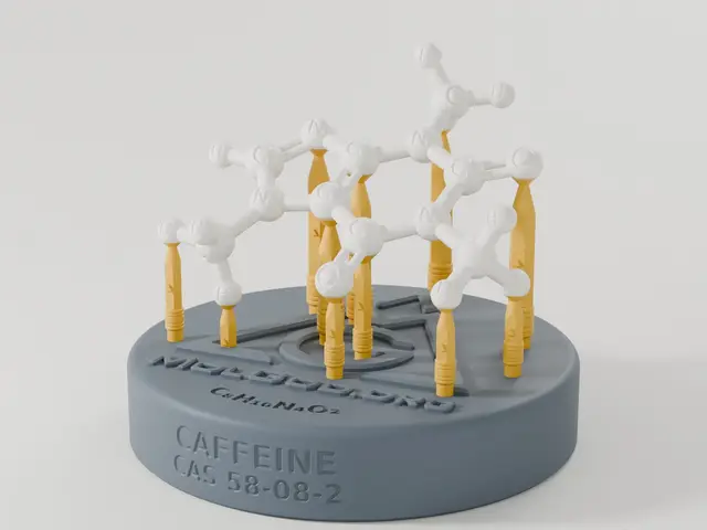 Caffeine Molecule Desk Model — Engraved Atom Letters, Ready-to-Print G-code — modelo 3D