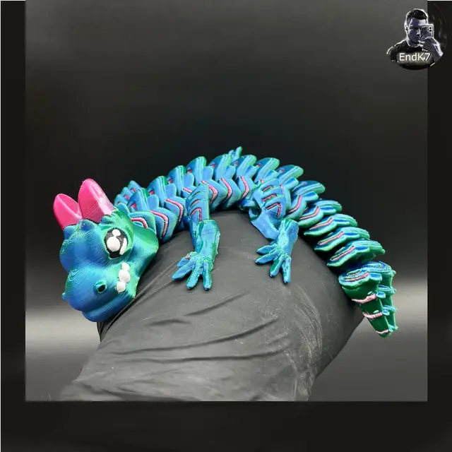 Grumpy Baby Dragon 🐉 - Multicolor - Articulated - Print in Place — modelo 3D