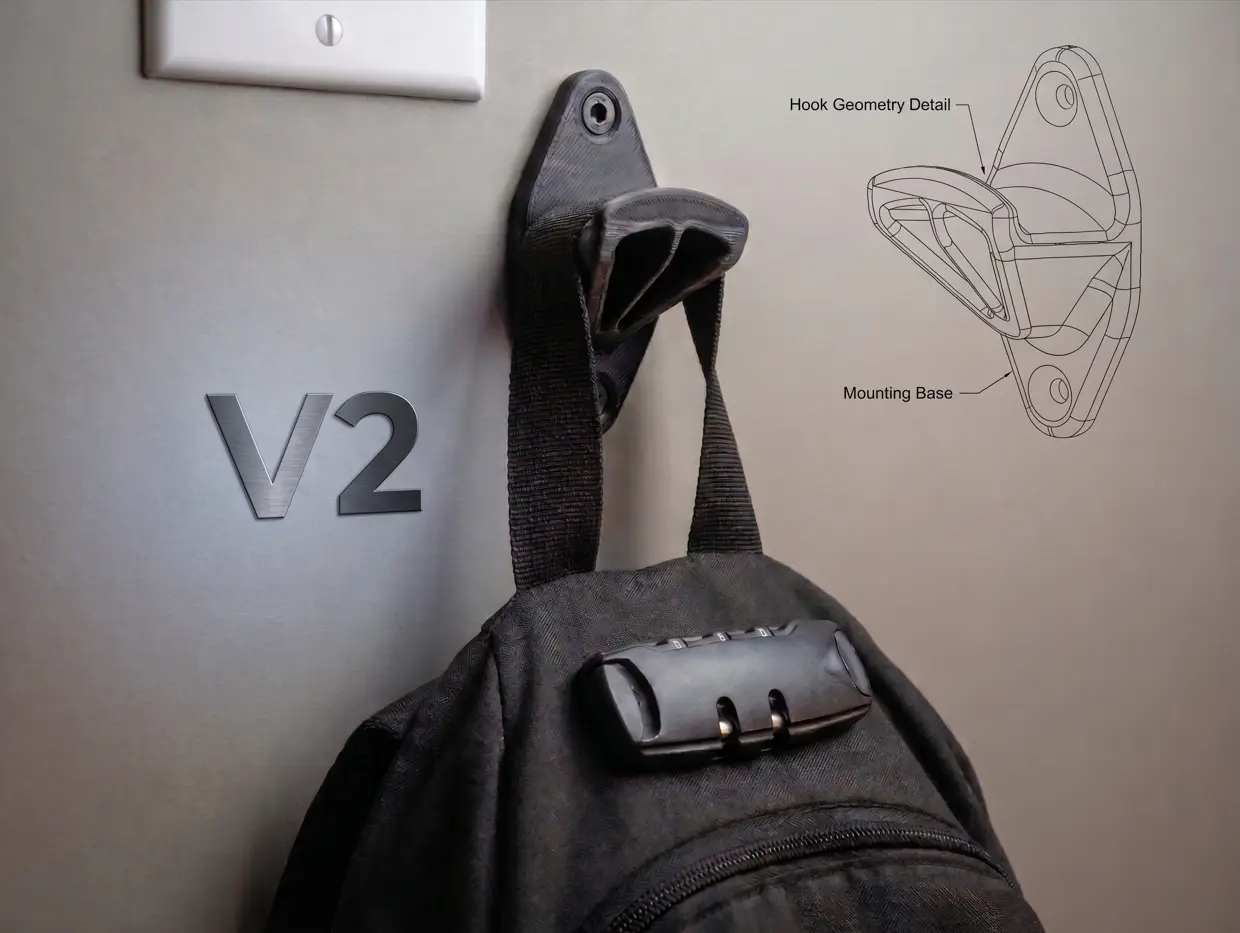 The Over-engineered Backpack Wall Mount V2 — modelo 3D