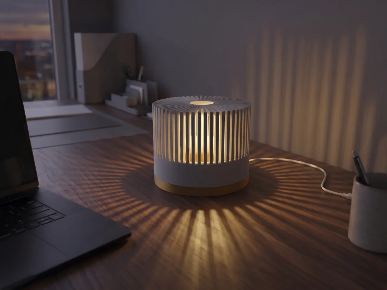 Lámpara LED diseño de cilindro estilo retro — modelo 3D