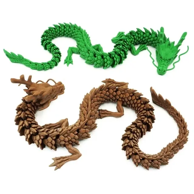 Articulated Japanese Dragon - Print In Place Flexi Asian Dragon 3MF — modelo 3D