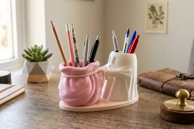Ghost Pen Holder – Double Desk Organizer — modelo 3D