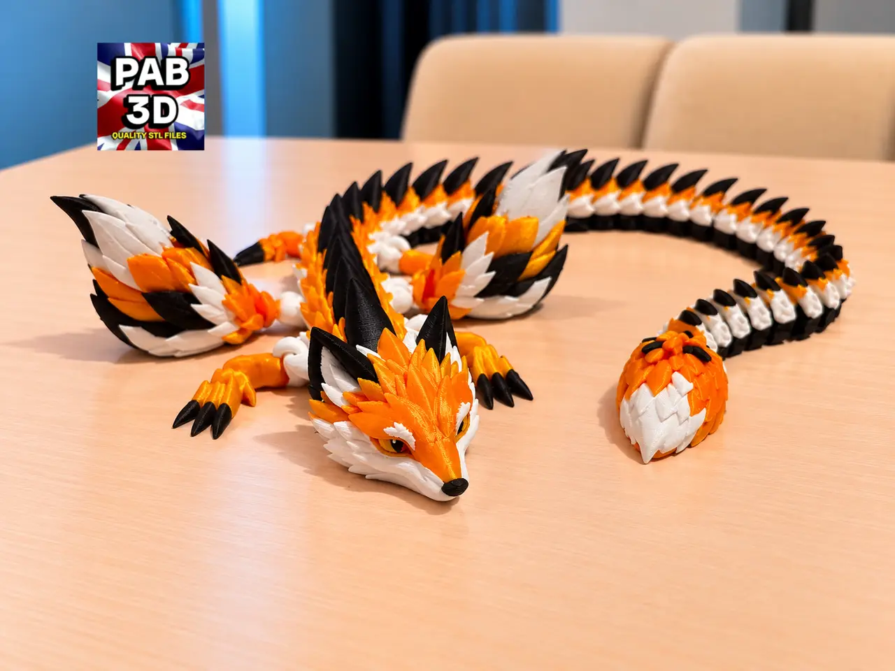 Articulated Bushy-Tailed Fox Dragon — modelo 3D