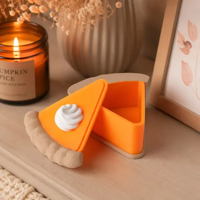Pumpkin Pie Slice Storage Box, Fall Decor — modelo 3D