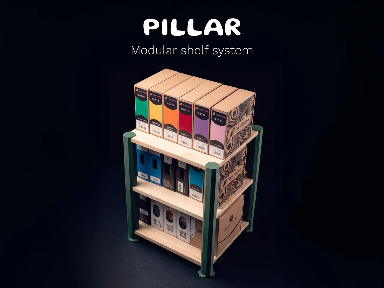 Pillar modular shelf system — modelo 3D
