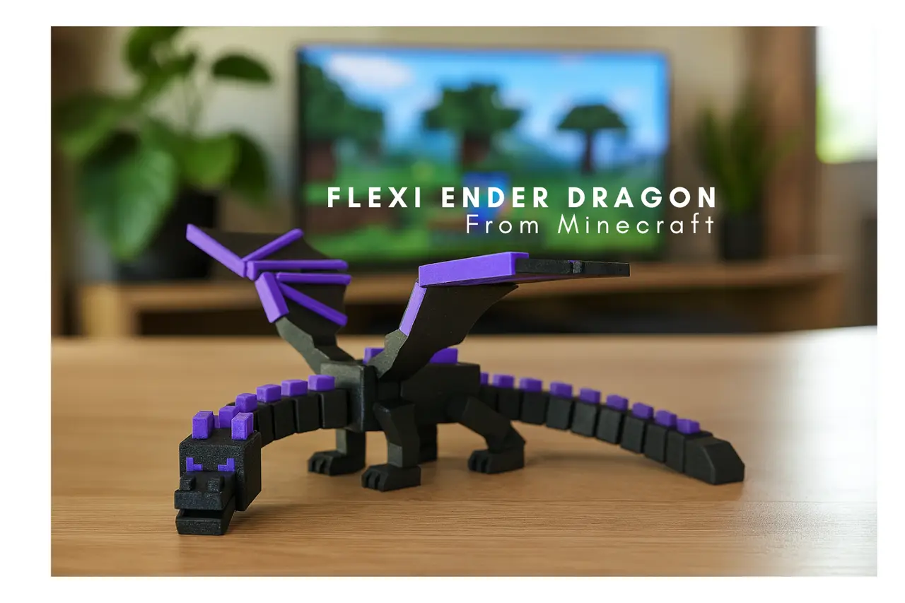 Flexi Ender Dragon Print in PLace | Minecraft Dragon | Lowk Dragon | Flexi Dragon | No Supports — modelo 3D