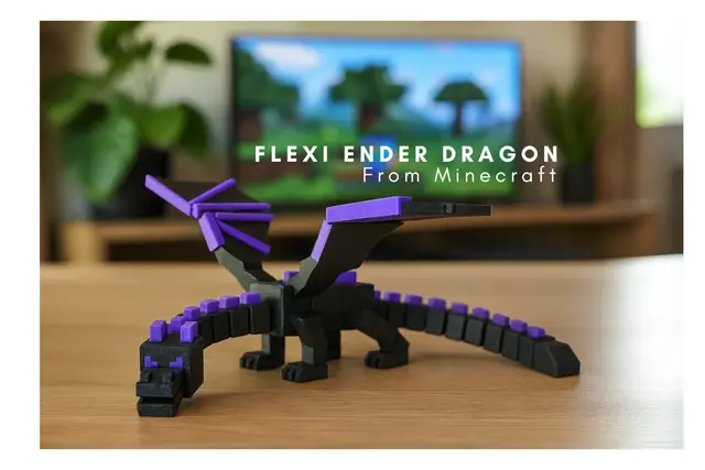Flexi Ender Dragon Print in PLace | Minecraft Dragon | Lowk Dragon | Flexi Dragon | No Supports — modelo 3D