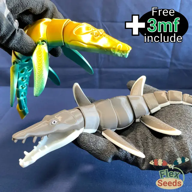 Flexi Liopleurodon (Print-in-place) — modelo 3D