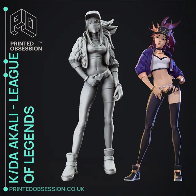 KDA Akali - LoL - 30 cm model. — modelo 3D