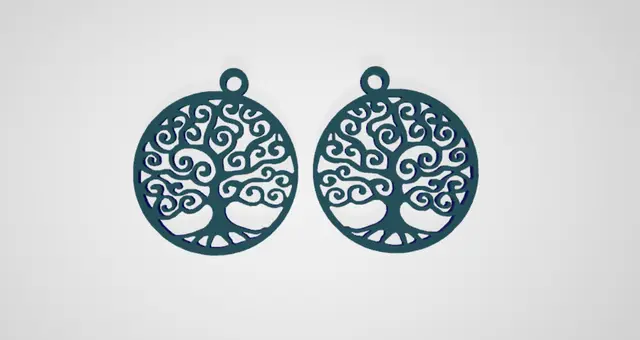 earrings Tree of life — modelo 3D