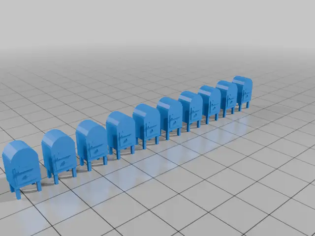 HO Scale USPS Collection Mailboxes – 10-Piece — modelo 3D