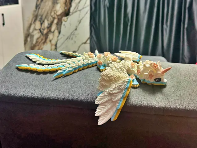 Floral Pegasus Flexi Dragon — modelo 3D