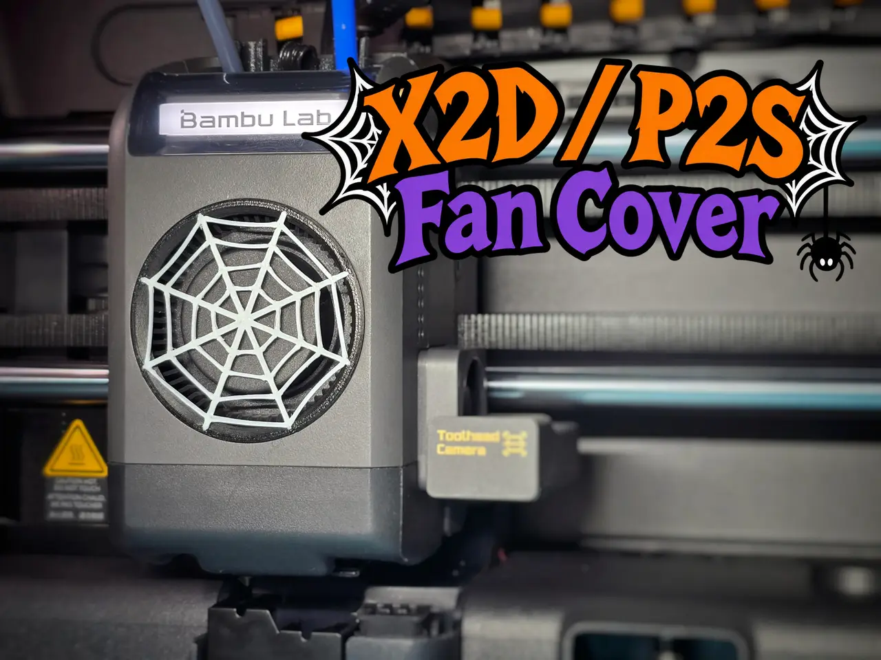 X2D / P2S Fan Cover - Halloween Spiderweb — modelo 3D