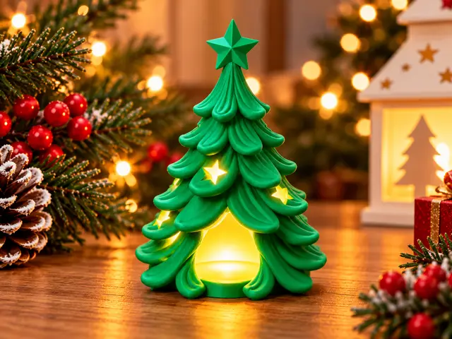 Christmas Tree Lantern with Glowing Stars — modelo 3D