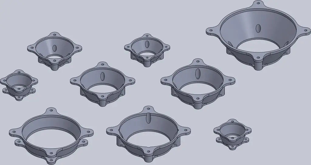 Various fan size conversion adapters — modelo 3D