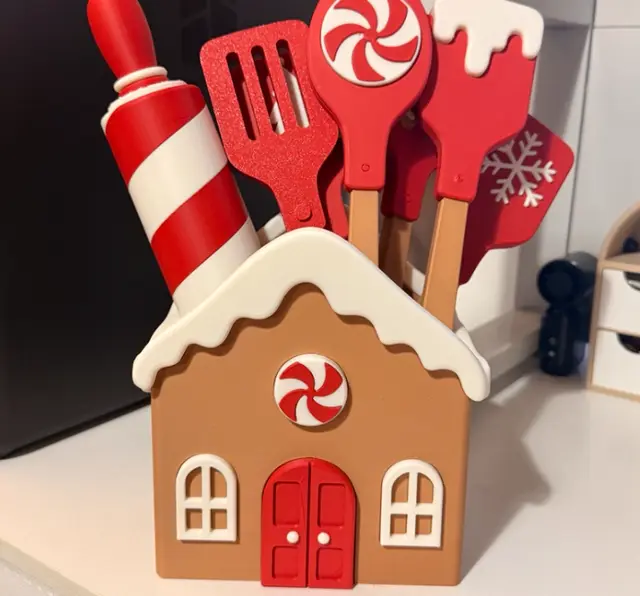 Gingerbread House Kitchen Utensil Holder No AMS — modelo 3D