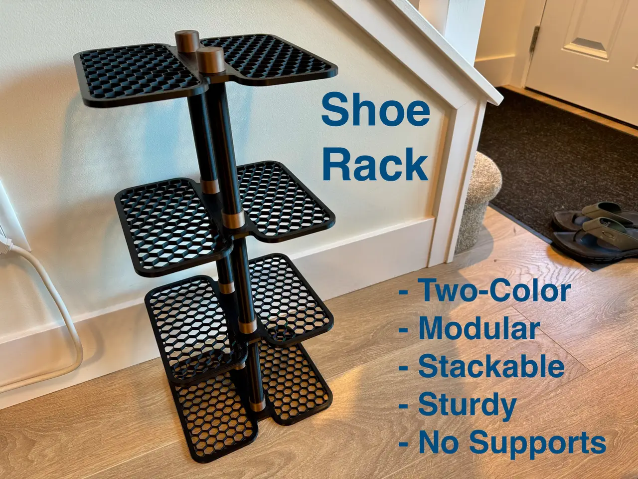 Stackable Shoe Rack - Dual Color — modelo 3D