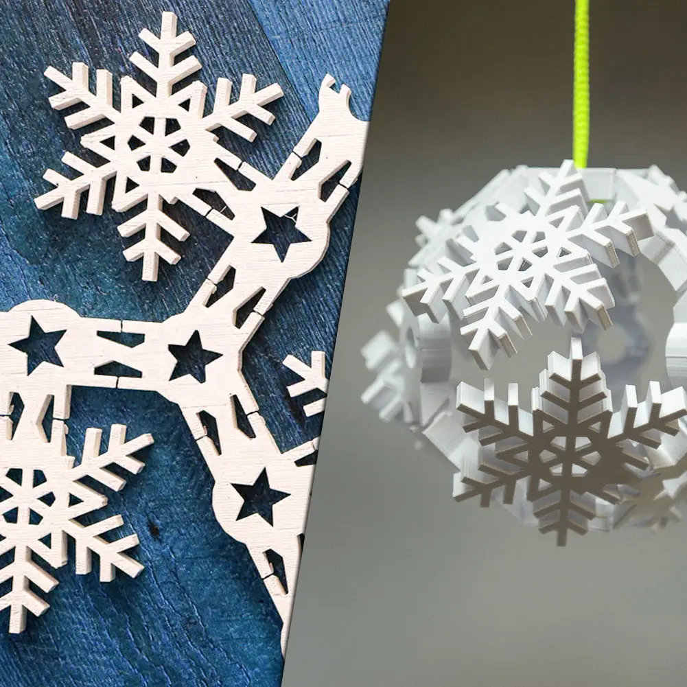 Vase Mode Origami Snowflake Bauble — modelo 3D