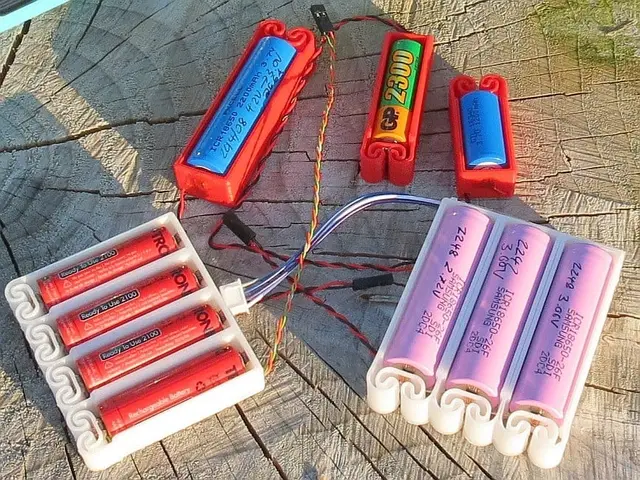 Flexing battery holders with integrated spring — modelo 3D