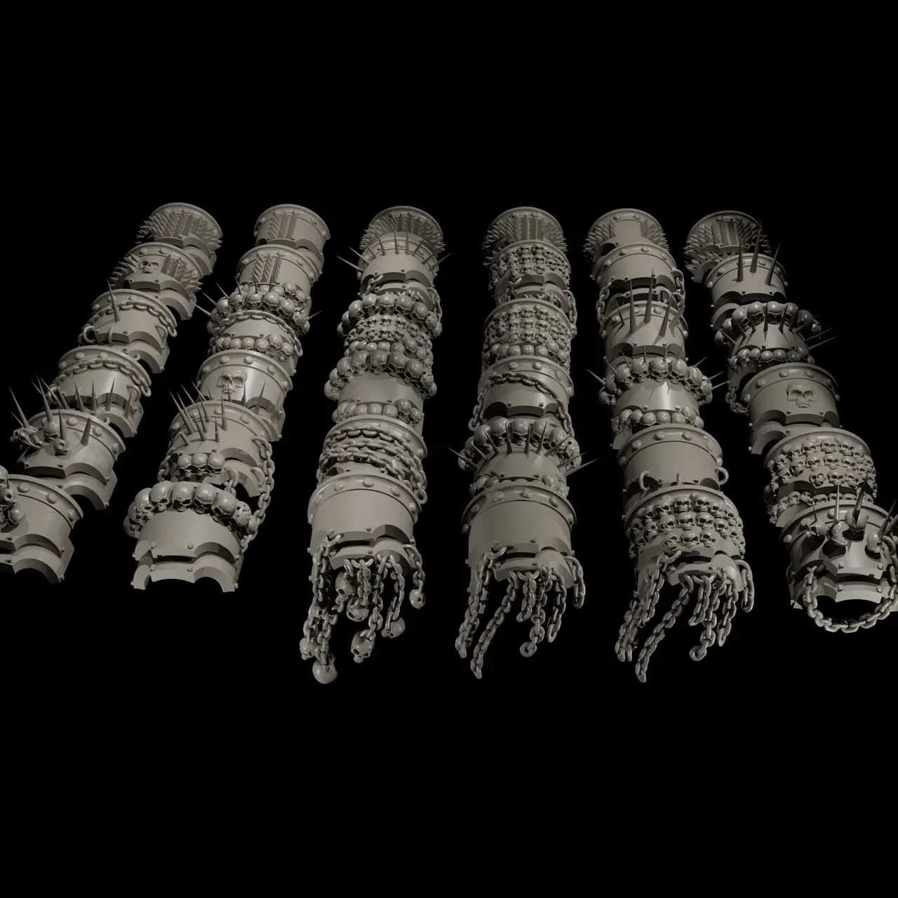 Chaos Cataphract Shoulder Pads — modelo 3D