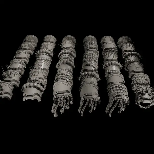 Chaos Cataphract Shoulder Pads — modelo 3D