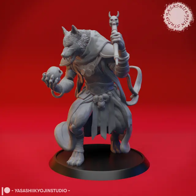Coyote Necromancer - Tabletop Miniature — modelo 3D
