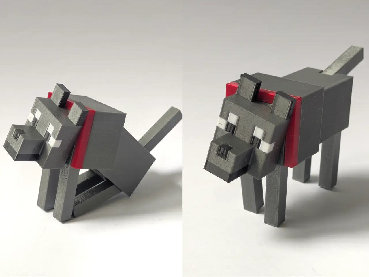 Articulated Minecraft Dog/Wolf - Print-in-Place — modelo 3D