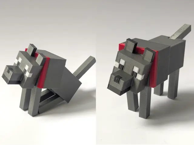 Articulated Minecraft Dog/Wolf - Print-in-Place — modelo 3D