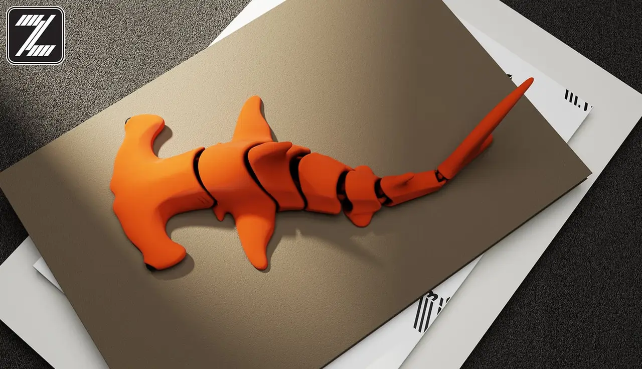 Articulated Hammerhead shark — modelo 3D