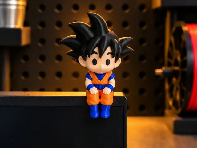Mini Goku – Sentado no Monitor ou Prateleira — modelo 3D
