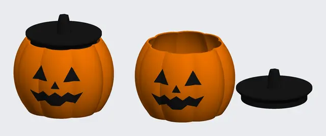 Jack-o'-Lantern Pumpkin Candy Jar with Stem Lid — modelo 3D