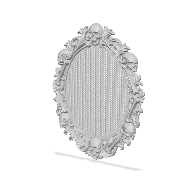 Skull Oval – Gothic Cross Stitch Frame — modelo 3D