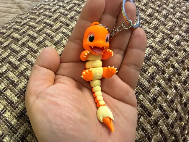 小火龙铰链可动钥匙扣 — modelo 3D