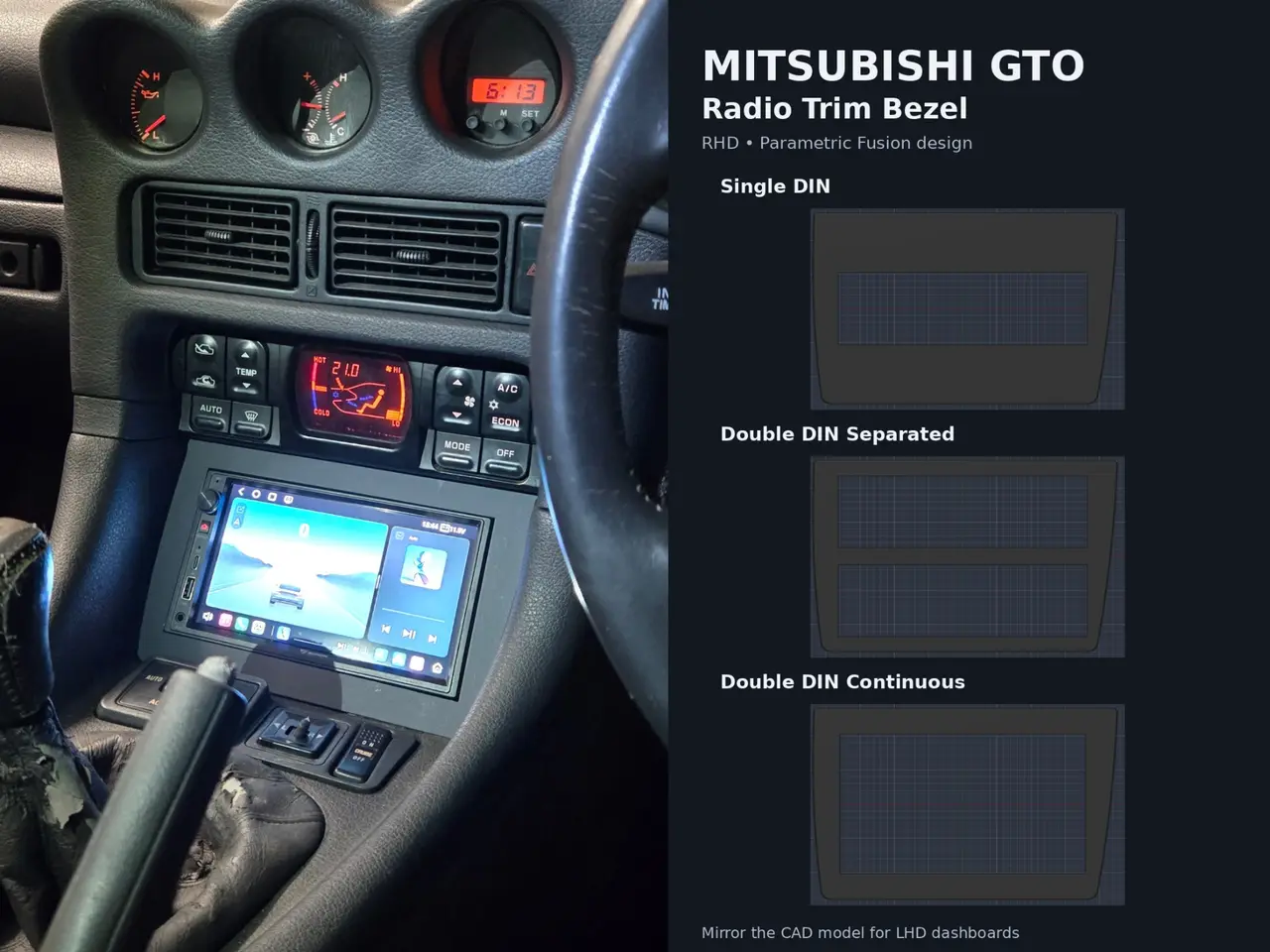 Mitsubishi GTO / 3000GT Radio Trim Bezel — modelo 3D