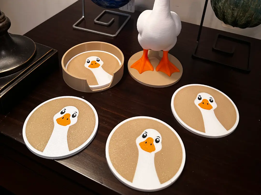 Goose Drink Coasters and Holder — modelo 3D