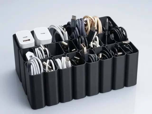 USB cable organizer Box tray IPhone Samsung — modelo 3D