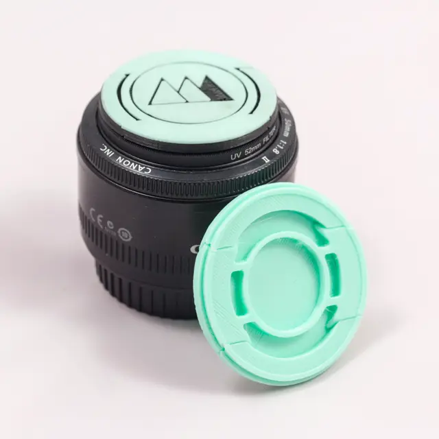 Print-in-Place DSLR Lens Cap (43->95mm) — modelo 3D