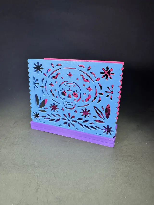 Napkin Holder Papel Picado Dia de Muertos — modelo 3D