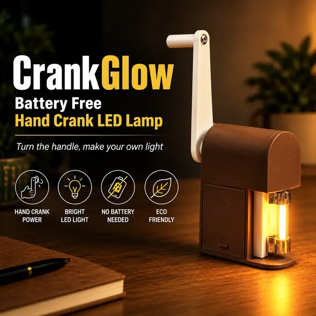 CrankGlow Battery Free Hand Crank LED Lamp — modelo 3D