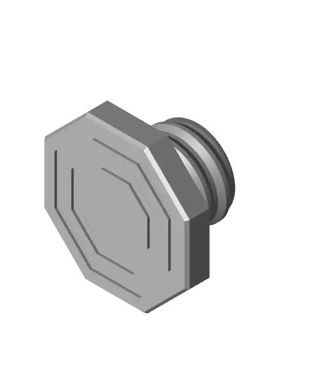 10 mm Mid Thread, Flat Head, Shank Bolt — modelo 3D