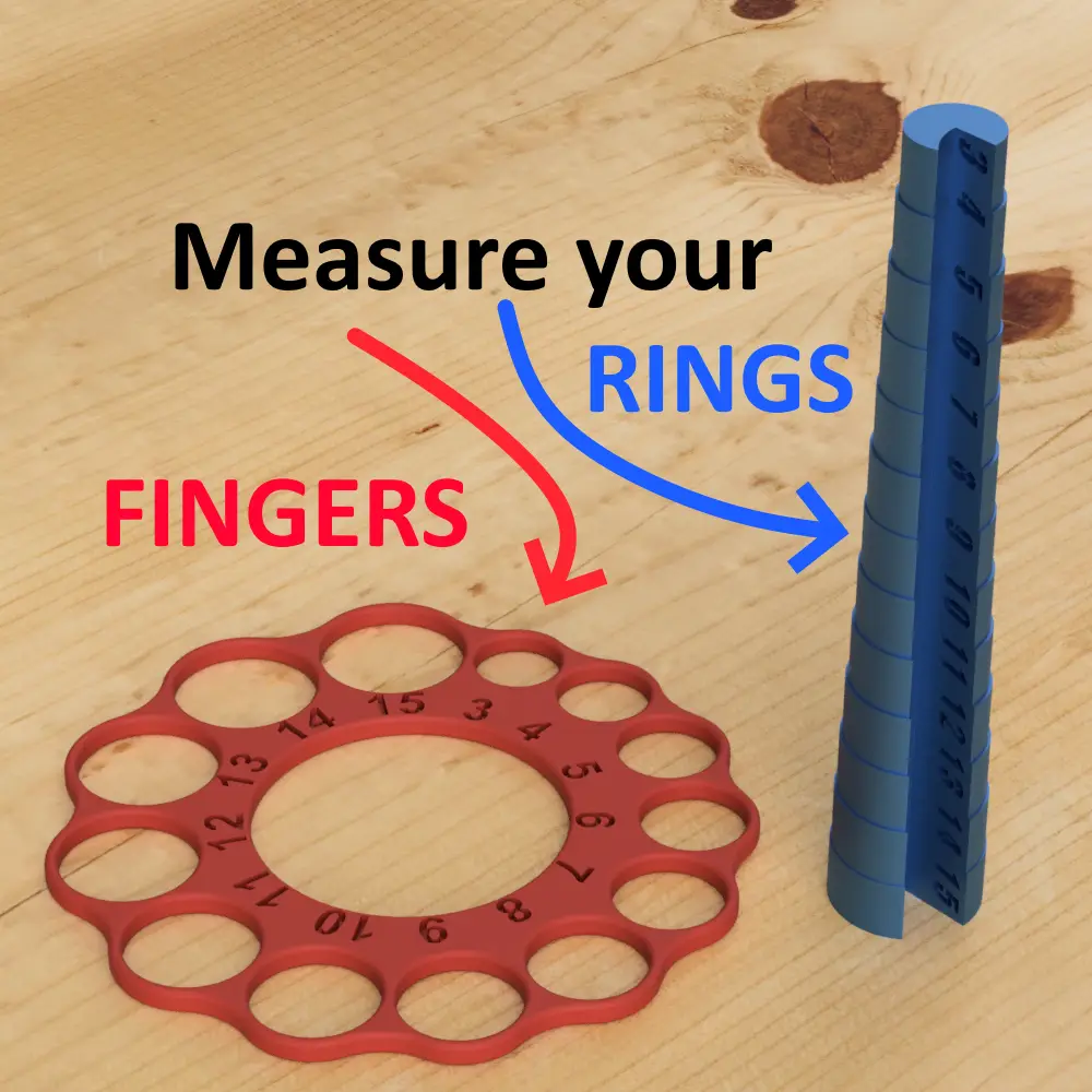 Rings & Fingers sizer - universal + Mandrel — modelo 3D