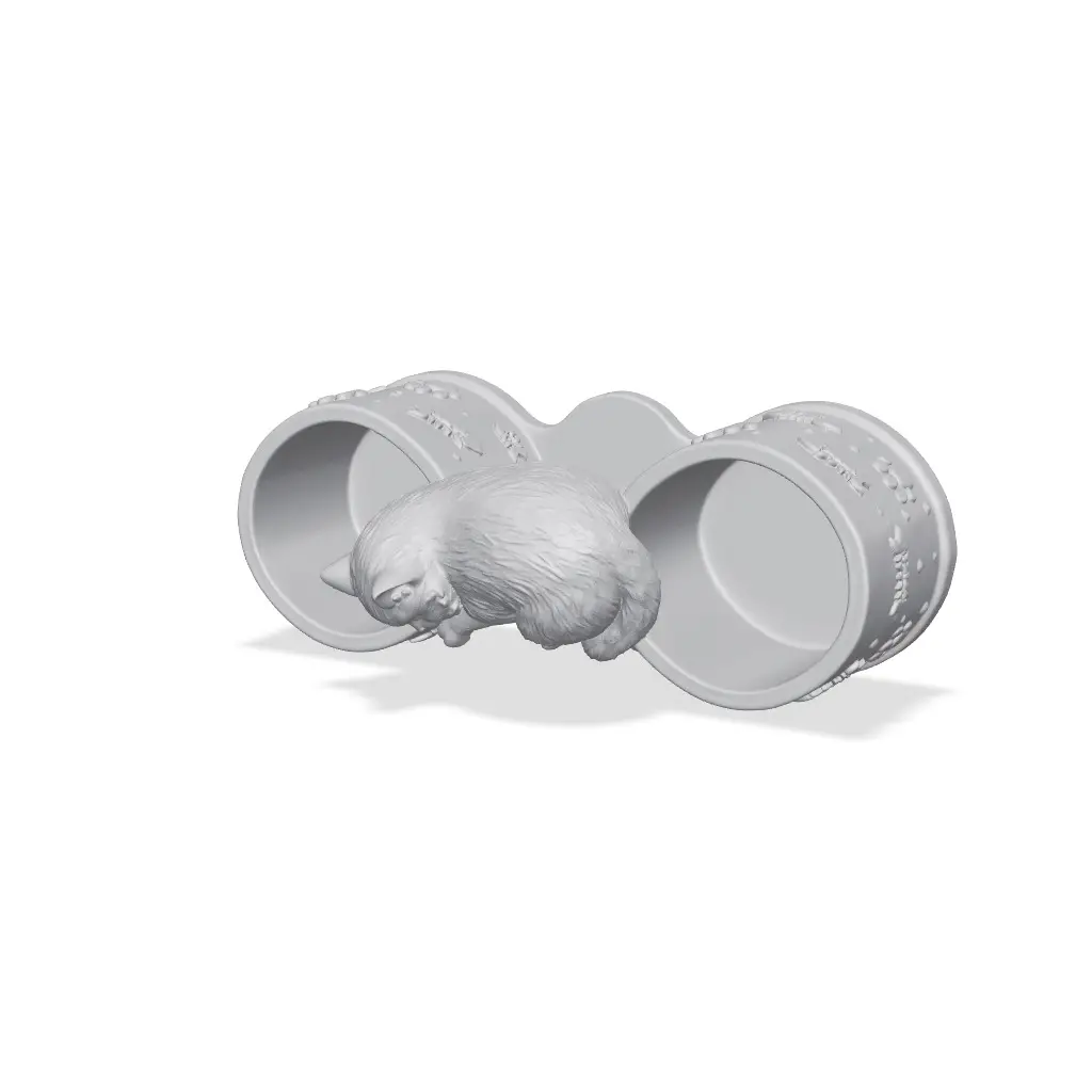 Sleeping Kitten Dual Planter Cat Decor — modelo 3D