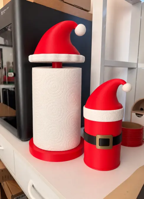 Santa Hat Christmas Storage Jar – No AMS Needed — modelo 3D