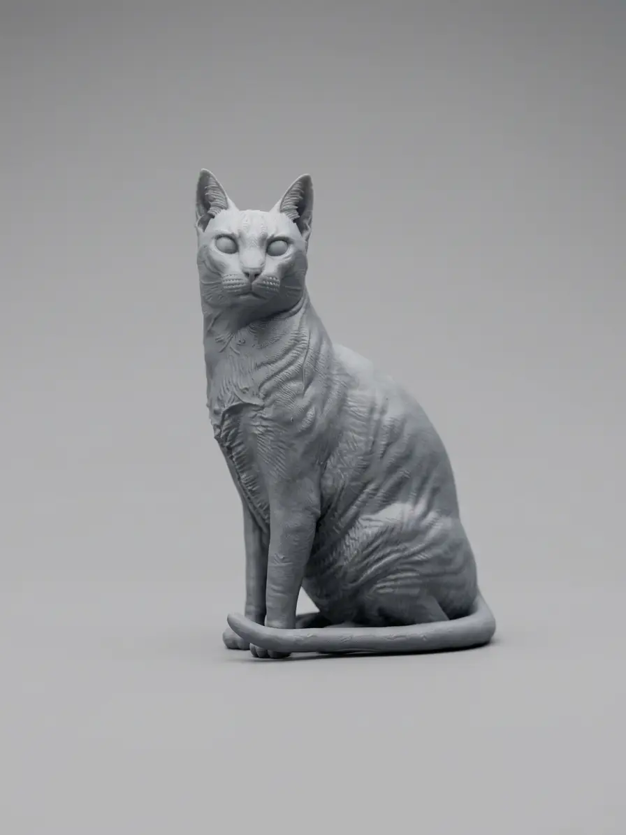 Realistic Cat Bust - Sphynx / Siamese Statue - 3D Print STL — modelo 3D